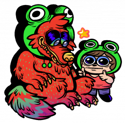 Frog Hat Friends by Angry-Baby -- Fur Affinity [dot] net
