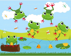Home Animals Bugs Clip Art Frog On A Log | Pond | Clip art ...