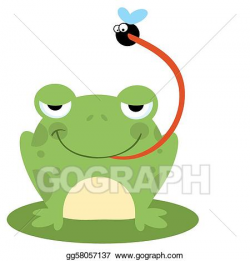 Vector Illustration - Frog catching bug . EPS Clipart ...