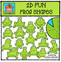 2D FUN Frog & Lily Pad Shapes {P4 Clips Trioriginals Digital Clip Art}