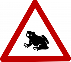 Clipart - Caution Frog Sign