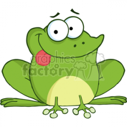 Cartoon-Frog-Character-Hanging-Its-Tongue-Out clipart. Royalty-free clipart  # 381813