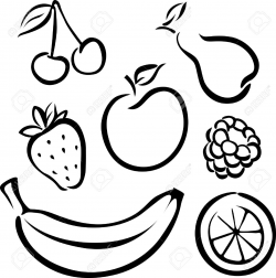 Fruit Clipart Black And White | Free download best Fruit ...