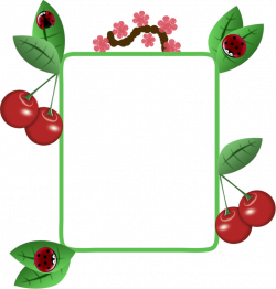 Cherry Picture frame Fruit Clip art - Simple hand-painted cartoon ...