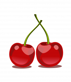 Clipart - Glossy cherry fruit red remix