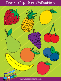 Fruit Clip Art Collection for Personal and Commercial Use