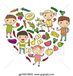 EPS Vector - Kindergarten nursery preschool school kids eat ...