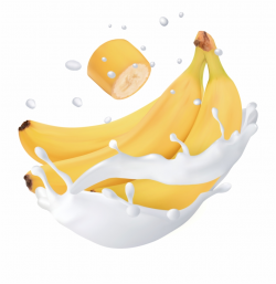 Fruit Water Splash Clipart Family - Banana Milk Splash Png ...