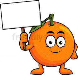 Orange Mascot Holding Empty Sign | Clip Arts | Blank sign ...