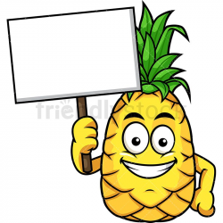 Pineapple Holding Empty Sign | Vector Illustrations | Vector ...