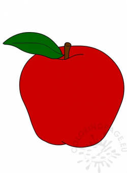 Single red apple Red fruit clipart – Coloring Page
