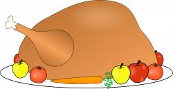 Clipart - turkey platter 01 with fruit and vegitables 01
