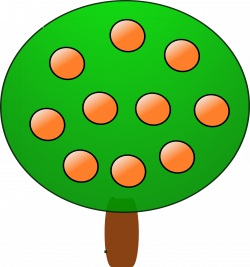 Clipart - Fruit tree 3, orange