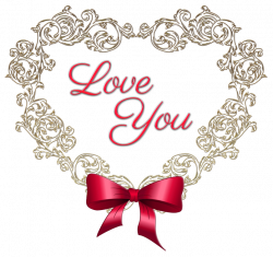 Heart with Red Bow Love You PNG Clipart Picture | Gallery ...