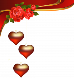 Decorative Hearts Pendants with Roses Element PNG Clipart | Gallery ...