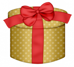 Yellow Round Gift Box with Red Bow PNG Clipart | Gallery ...