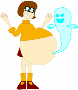 There's a ghost living in Velma's belly by Angry-Signs on DeviantArt