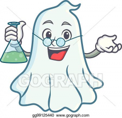 EPS Illustration - Professor cute ghost character cartoon ...