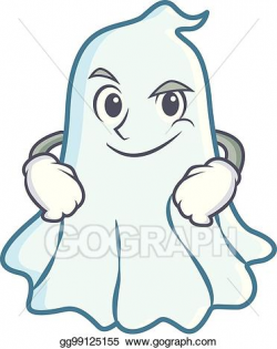 Vector Art - Smirking cute ghost character cartoon. Clipart ...