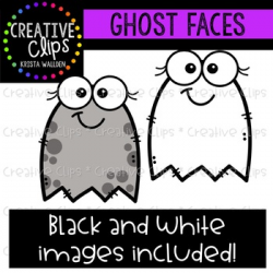 Ghost Faces: Halloween Clipart {Creative Clips Clipart}