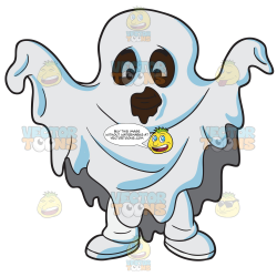 A Kid In A Ghost Costume