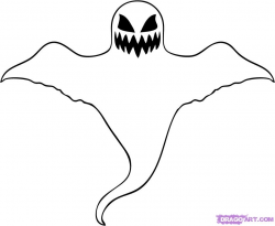 How to Draw a Cartoon Ghost, Step by Step, Ghosts, Monsters ...