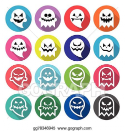EPS Vector - Halloween scary ghost, spirit . Stock Clipart ...