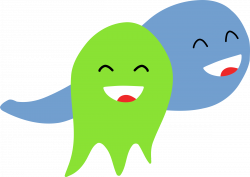 Clipart - Two smiling ghosts