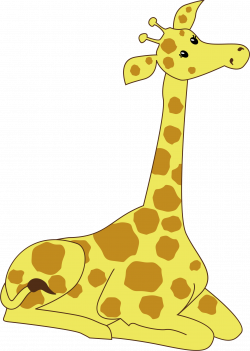 Clipart - Kneeling Cartoon Giraffe