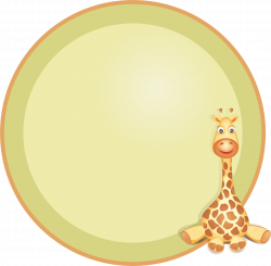 Giraffe Cartoon Circle - Cute giraffe round border 1942*1904 ...