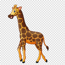 Giraffe Cartoon Illustration, Zoo Giraffe transparent ...