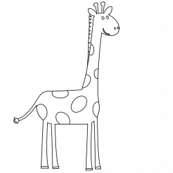 clipartist.net » Clip Art » colorful animal giraffe black white line ...