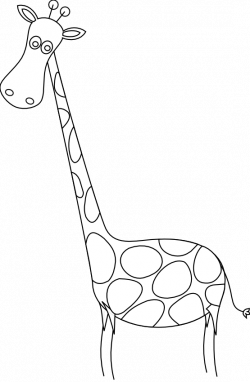 clipartist.net » Clip Art » cring giraffe sympa black white line ...