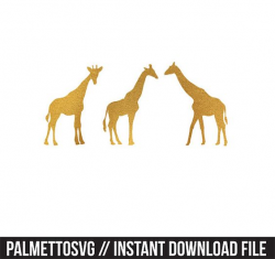 Giraffes gold foil clip art svg dxf file instant download ...