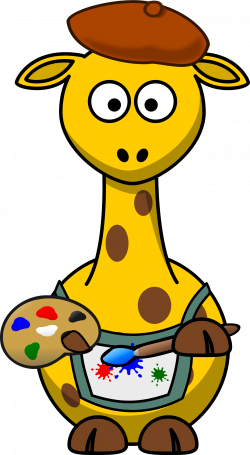 Clipart - Giraffe Painter