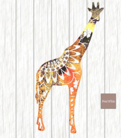 Watercolor Mandala Giraffe Sublimation Design Image Transfer ...