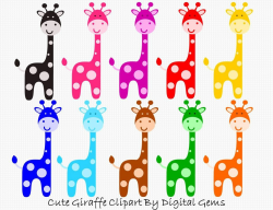 Giraffe Clipart. 10 cute colourful cartoon character ...