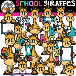 School Giraffes Clipart {Giraffe Clipart}