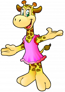 Clipart - Giraffe wearing a dress