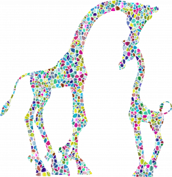 Polyprismatic Tiled Mother And Child Giraffe Silhouette Variation 2 ...