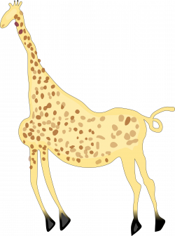 Clipart - Rock Art Acacus Giraffe - Colored