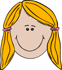 Blonde Girl Face Cartoon With Pigtails Clip Art at Clker.com ...