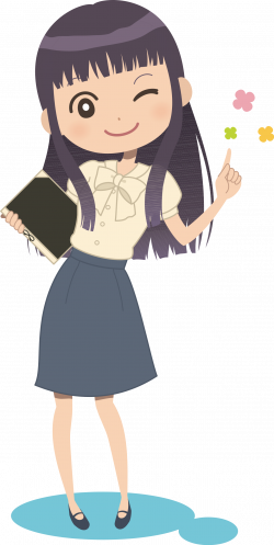 Clipart - Winking Girl with Book