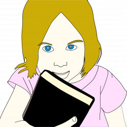 Clipart - Girl With Book Portrait