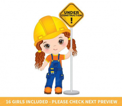 Construction Girls Clipart - Vector Construction Clipart ...