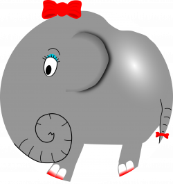 Clipart - Elephant Girl - Funny Little Cartoon