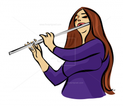 Girl Playing Flute- clip art | Free vectors, illustrations, graphics ...