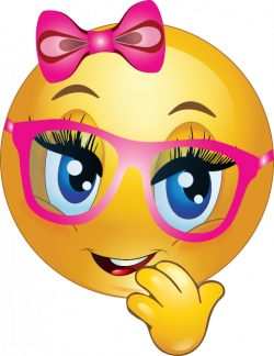 Girl Wearing Pink Glasses Smiley Emoticon Clipart | i2Clipart ...