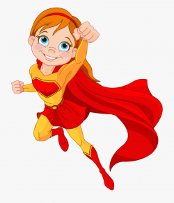 Supergirl Clipart Secretary - Girl Super Hero Cartoon ...