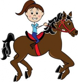 Girl Riding A Horse Clipart Image: Little girl child riding ...